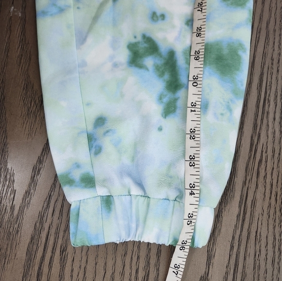 Zara Tie Dye Joggers Womens Small Blue Green Lightweight - Picture 10 of 10
